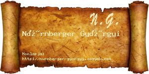Nürnberger Györgyi névjegykártya