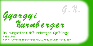gyorgyi nurnberger business card